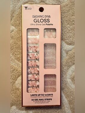 Dashing Diva Gloss Ultra Shine, 32 Gel Nail Strips, GS480 Pristine Pearl, NIB